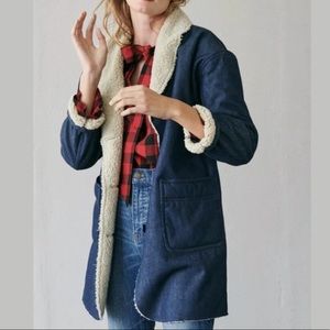 Madewell Sherpa-Bonded Denim Cocoon Coat